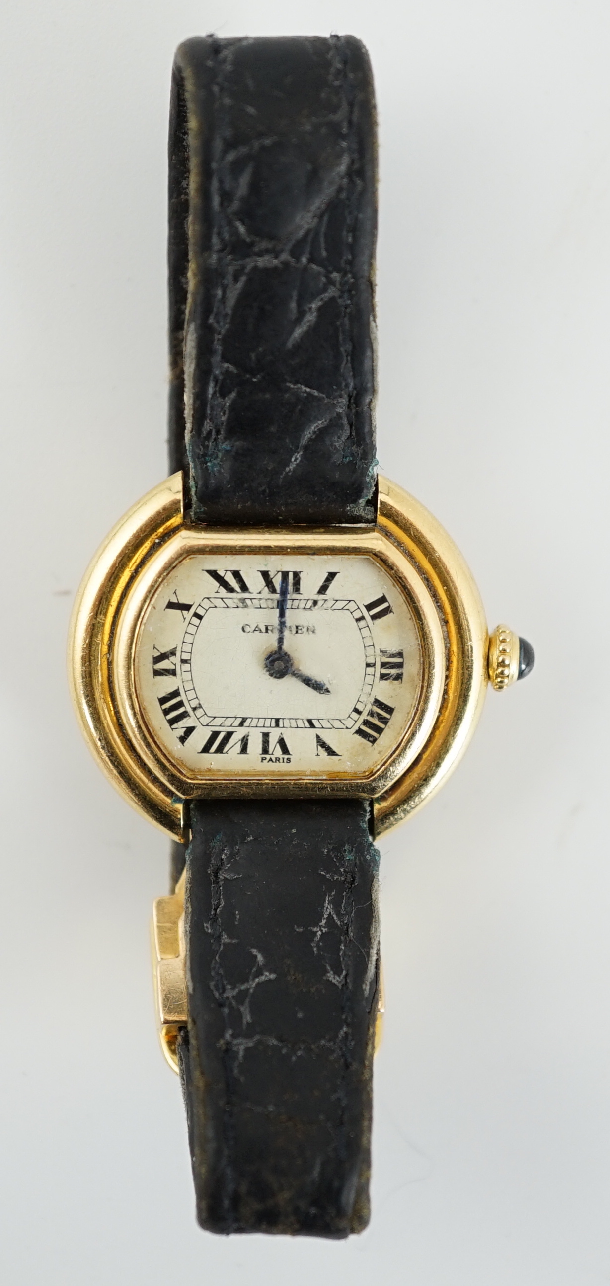 A lady's 18ct gold Cartier Ellipse manual wind wrist watch